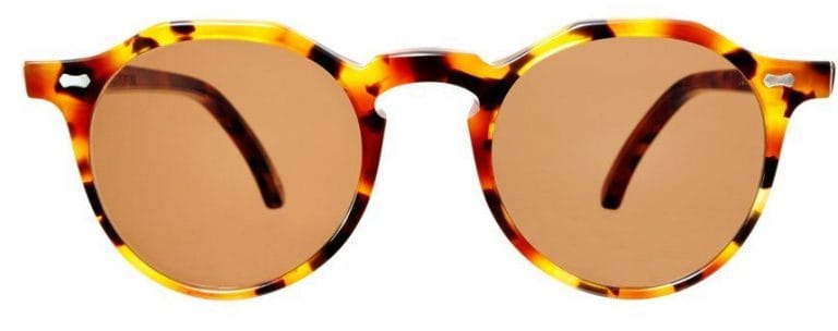 Lapel Amber Tortoise -Tobacco Lenses (front view) - Eyestylist